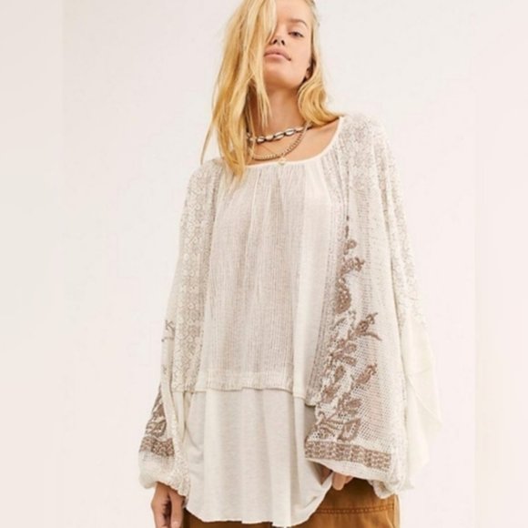 Free People Boho Indigo Dreams Tunic S/M NWT - Picture 3 of 11